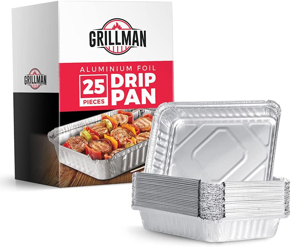 Aluminum Foil Drip Pans, Disposable Trays for Gas and Charcoal Grills (25 Pack)