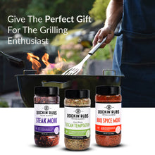 Load image into Gallery viewer, Gourmet Rub 3-pack Gift Set (includes BBQ Spice Mojo, Steak Mojo, Tuscan Temptation)